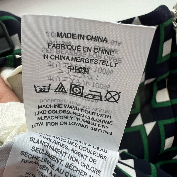 J. Crew Sz 10 A-line Skirt w/ Blue,Green, and White Geometric Pattern - Picture 8 of 8